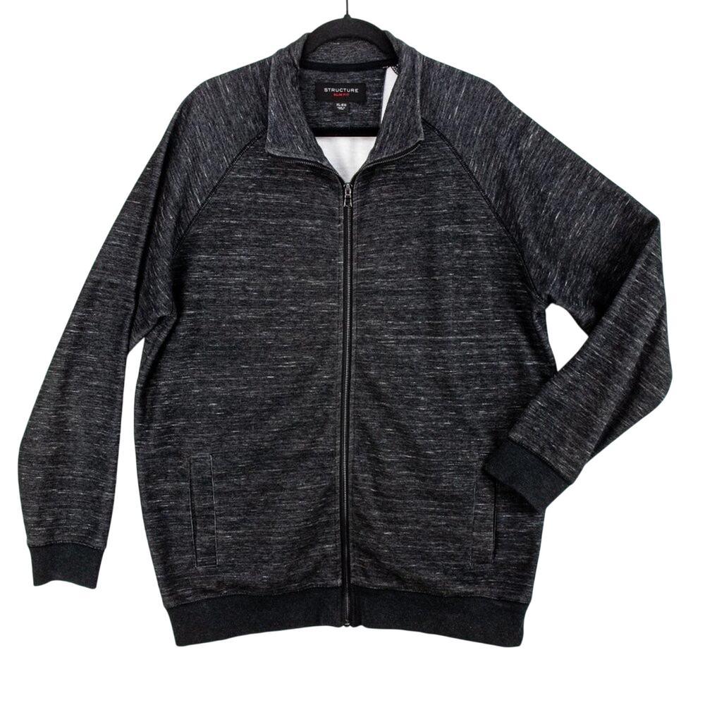 Men’s XL Bomber Jacket Lightweight Gray Heathered Casual Modern | Structure